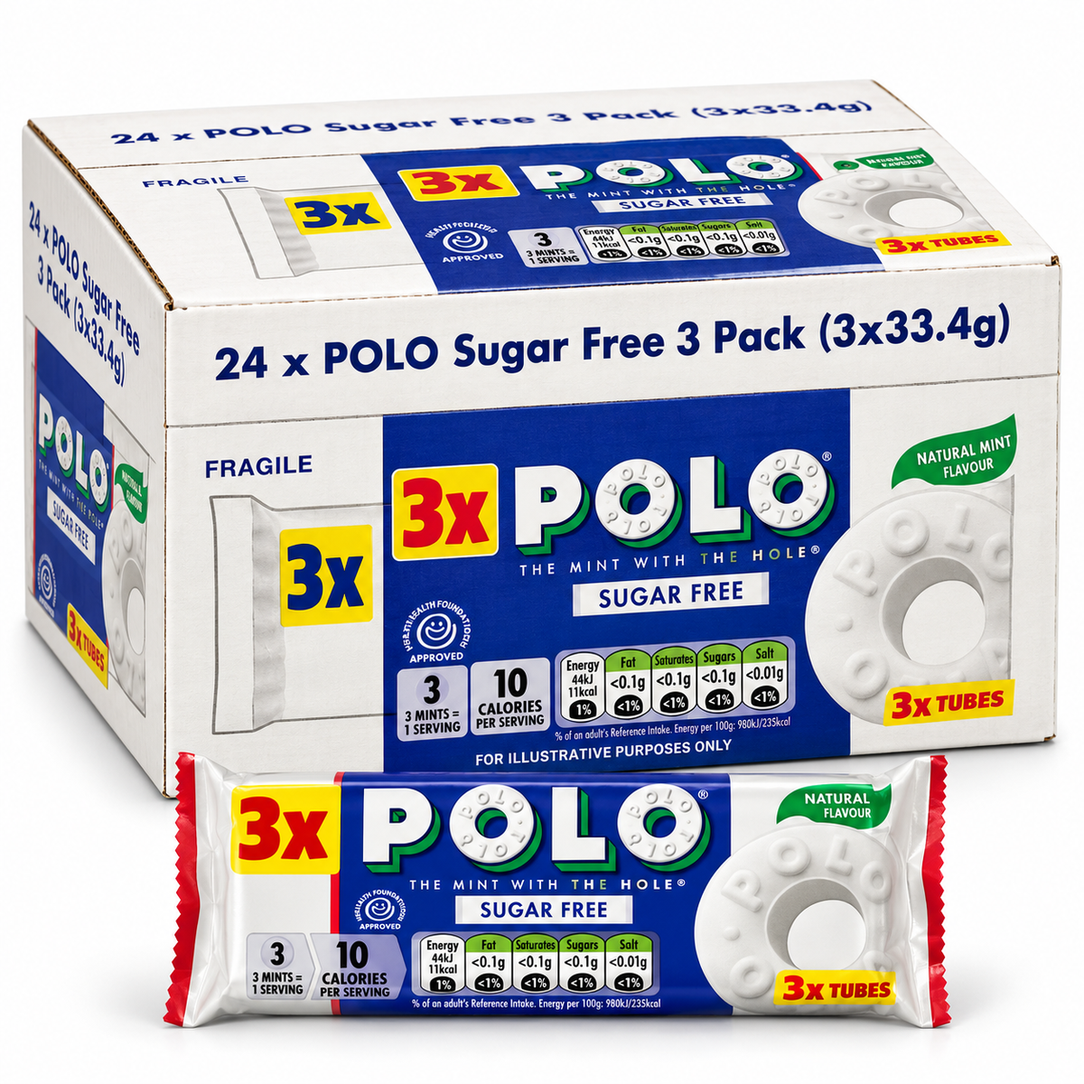 Polo Sugar Free 3-Pack (Extra Strong/Original/Berry Mint)