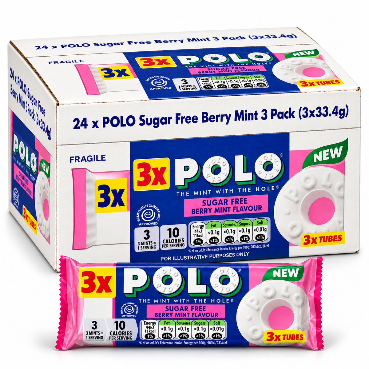 Polo Sugar Free 3-Pack (Extra Strong/Original/Berry Mint)