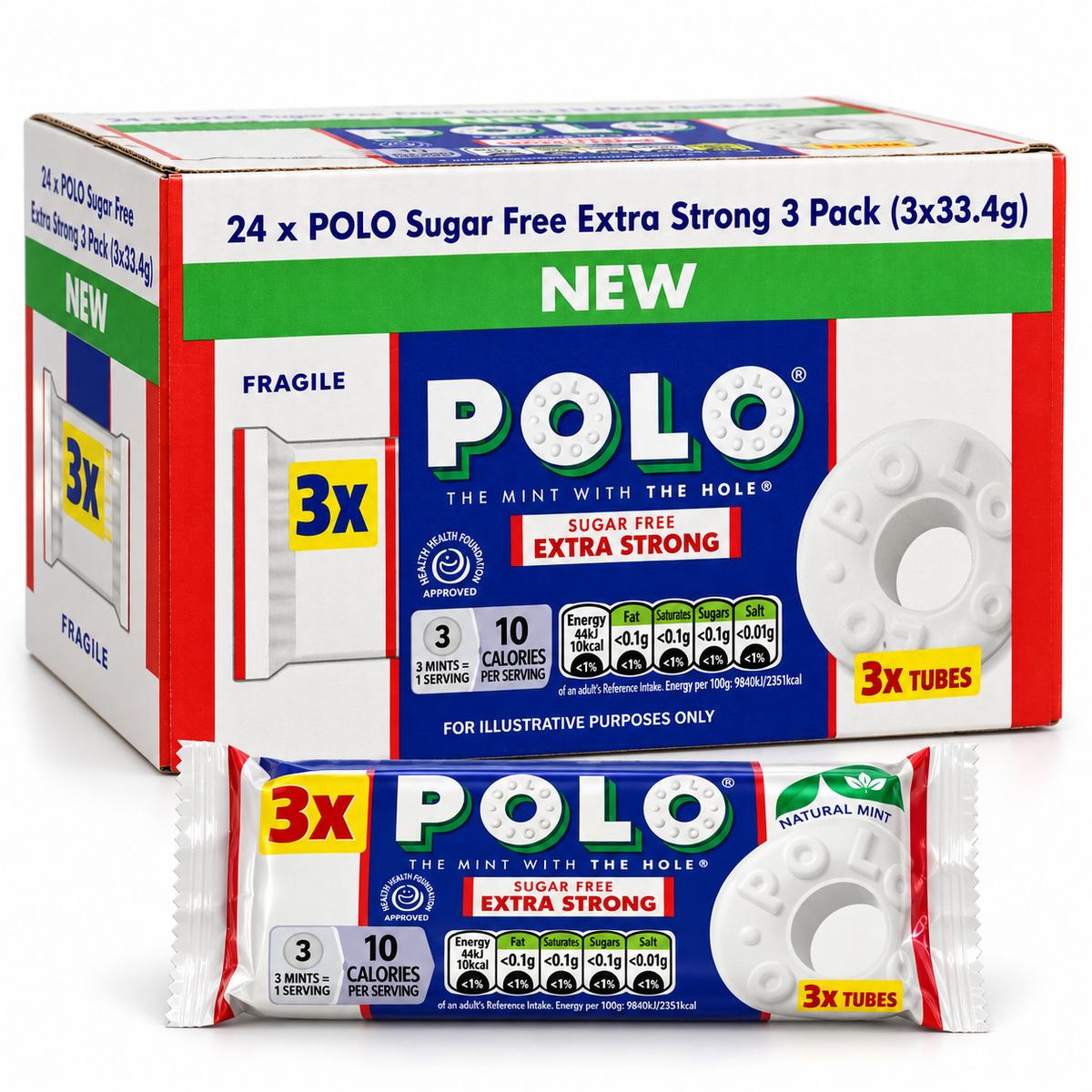 Polo Sugar Free 3-Pack (Extra Strong/Original/Berry Mint)