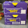 Cadbury Twirl 43g (Pack of 48) is a bulk box of the classic chocolate bars